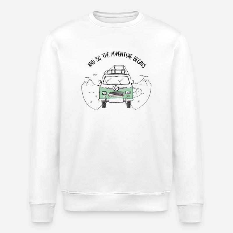 Bus - Adventure begins - Hochzeit - Stanley/Stella Unisex Bio-Sweatshirt ROLLER - Weiß