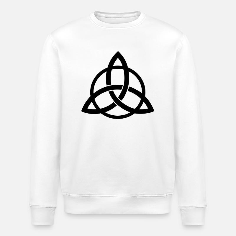 triquetra intertwined symbol Celtic neopaganism - Stanley/Stella ROLLER Unisex Organic Sweatshirt - white