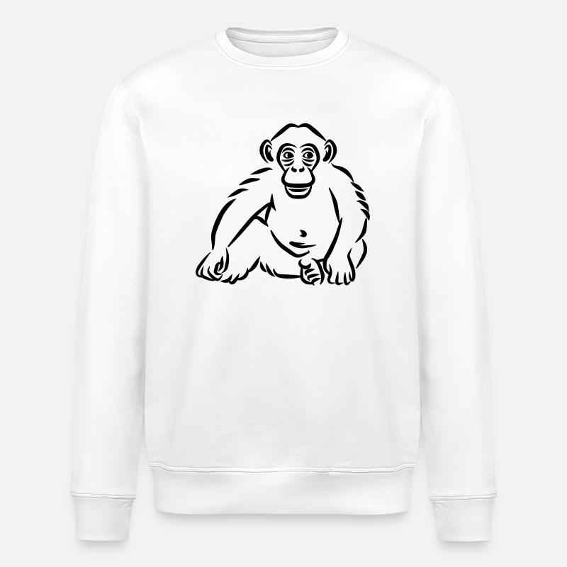 Singe - Sweat bio ROLLER Stanley/Stella Unisexe - blanc