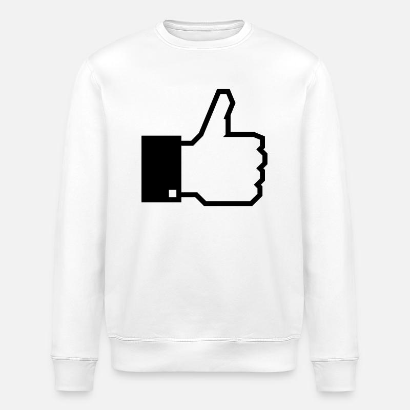 J'aime! (Pouce Levé) 1C - Sweat bio ROLLER Stanley/Stella Unisexe - blanc