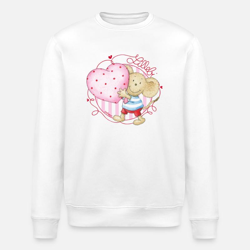 Lillebi mit Herz - Stanley/Stella Unisex Bio-Sweatshirt ROLLER - Weiß