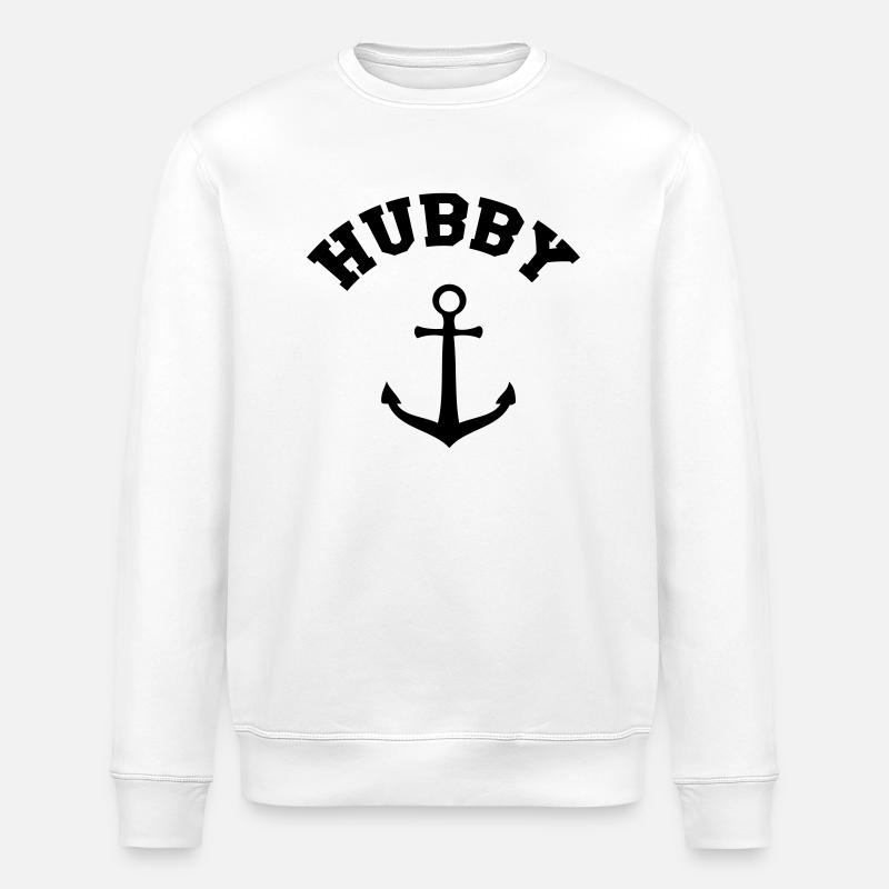 hubby_anchor - Stanley/Stella ROLLER Unisex Organic Sweatshirt - white
