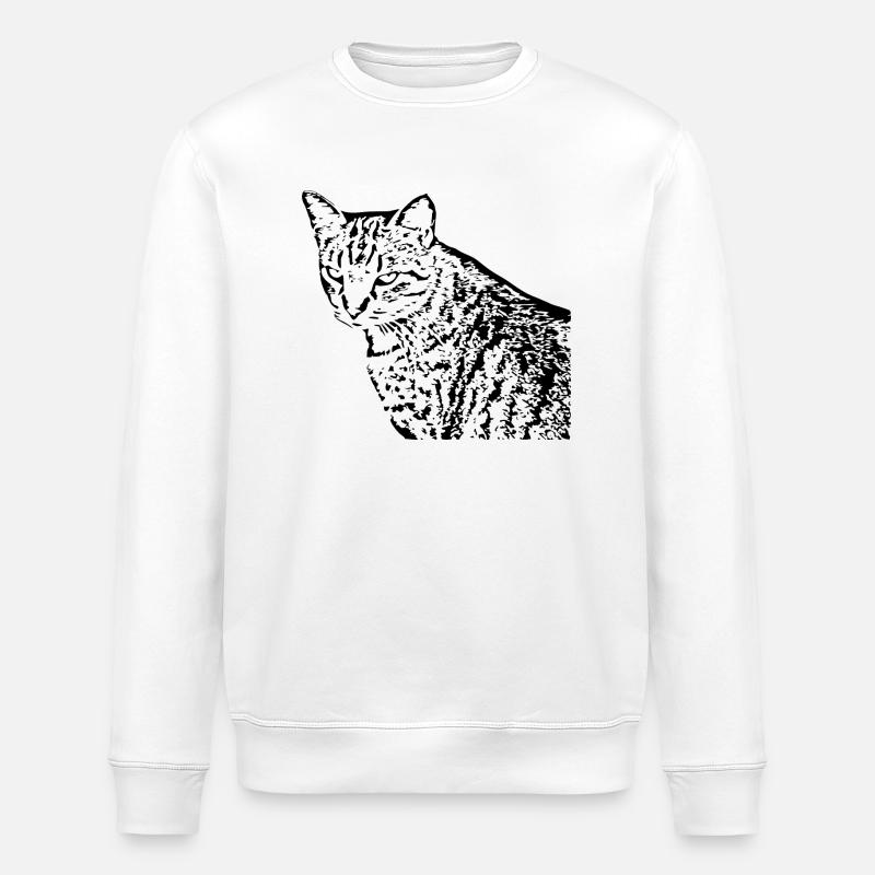 Katze Kätzchen Tigerkatze - Stanley/Stella Unisex Bio-Sweatshirt ROLLER - Weiß