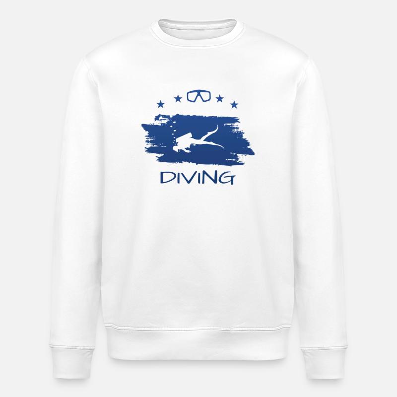 Tauchen Diver Scuba Dive - Stanley/Stella Unisex Bio-Sweatshirt ROLLER - Weiß