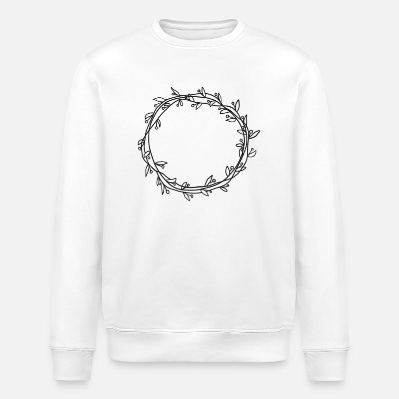 Rahmen rund Zweig - Stanley/Stella Unisex Bio-Sweatshirt ROLLER - Weiß