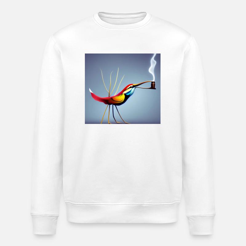 Autiactis Art - Kaffeevogel - Stanley/Stella Unisex Bio-Sweatshirt ROLLER - Weiß