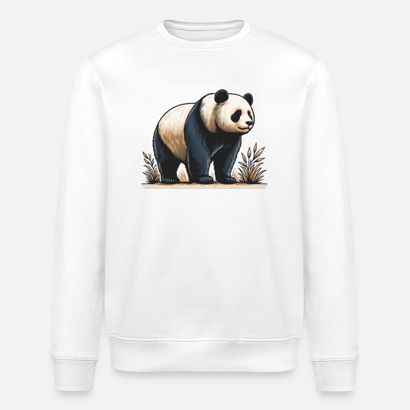 Panda - Stanley/Stella ROLLER Unisex Organic Sweatshirt - white