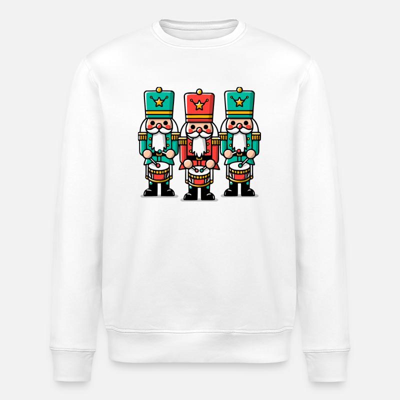 Casse-noisettes de Noël - Sweat bio ROLLER Stanley/Stella Unisexe - blanc