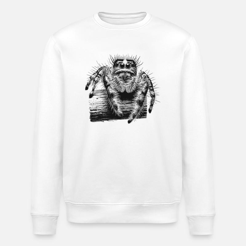Araignée sauteuse - Sweat bio ROLLER Stanley/Stella Unisexe - blanc