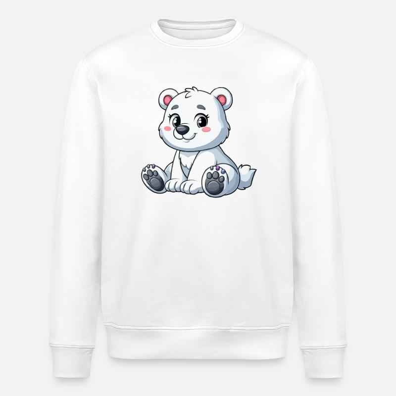 Mädchen Eisbär - Stanley/Stella Unisex Bio-Sweatshirt ROLLER - Weiß