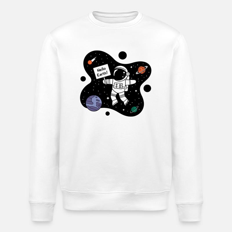 Hello Earth! - Stanley/Stella ROLLER Unisex Organic Sweatshirt - white