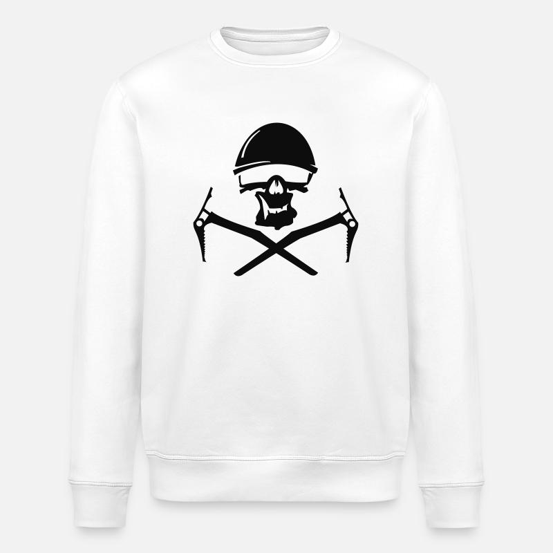 Escalade crâne - Sweat bio ROLLER Stanley/Stella Unisexe - blanc