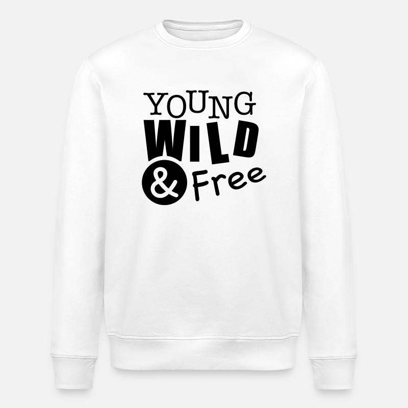yound_wild_and_free_t1 - Sweat bio ROLLER Stanley/Stella Unisexe - blanc
