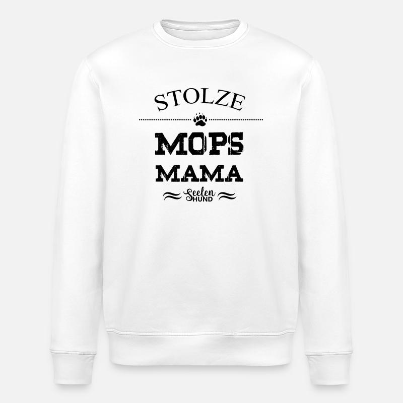 Mops - Stanley/Stella Unisex Bio-Sweatshirt ROLLER - Weiß