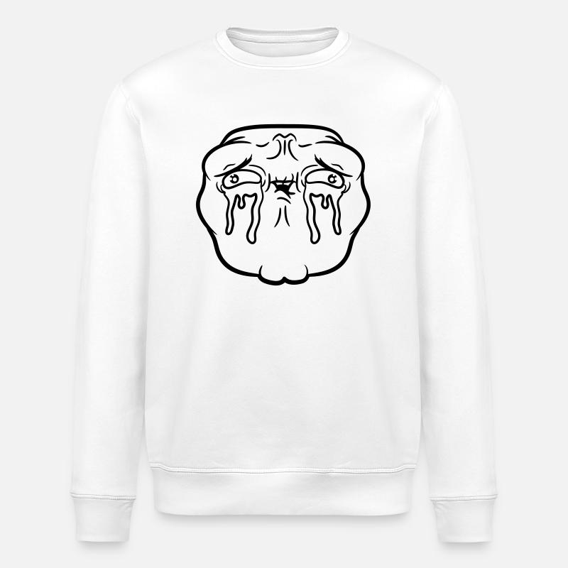 Weeping sad face tears unhappy - Stanley/Stella ROLLER Unisex Organic Sweatshirt - white