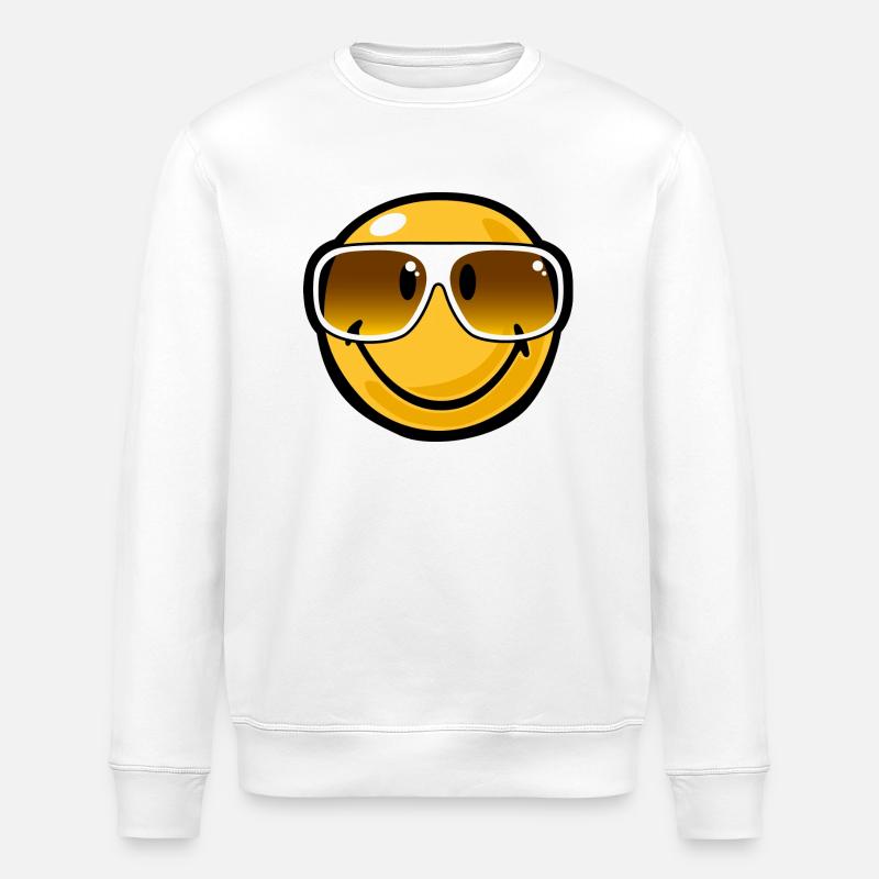 Smiley cool - Stanley/Stella ROLLER Unisex Organic Sweatshirt - white