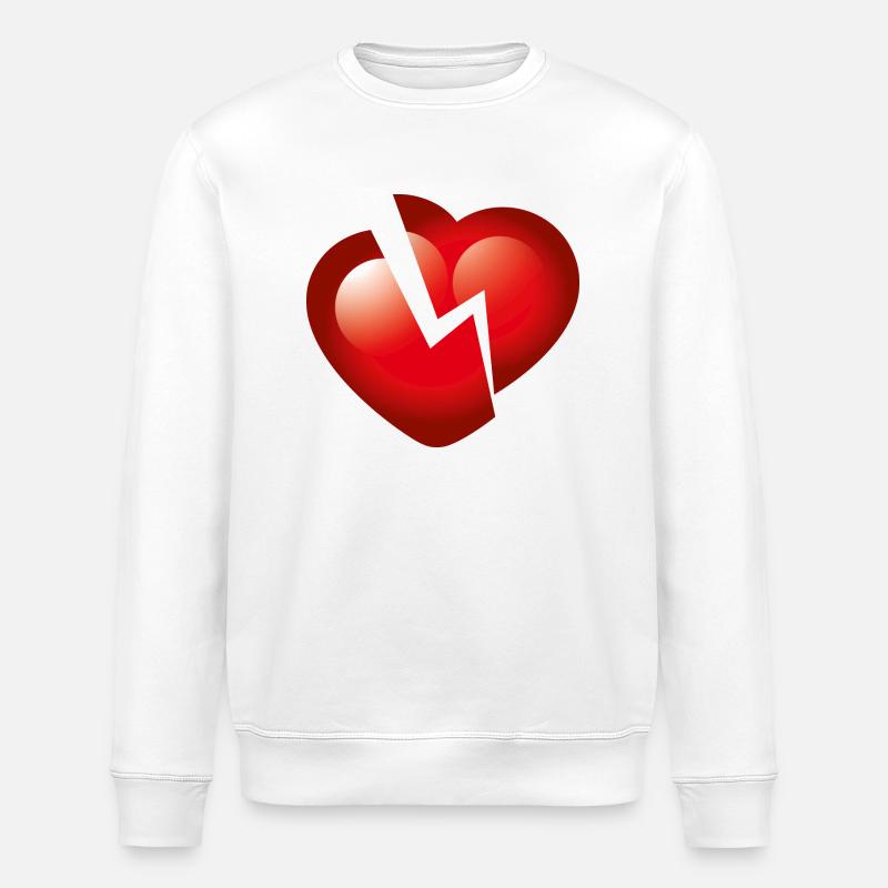 Smiley Broken Heart - Stanley/Stella Unisex Bio-Sweatshirt ROLLER - Weiß