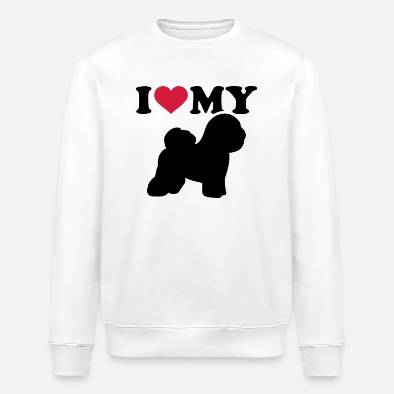 Bichon Frise - Stanley/Stella ROLLER Unisex Organic Sweatshirt - white