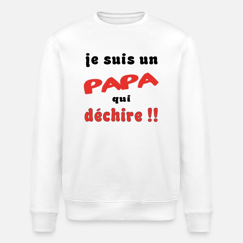 Je suis un papa... - Sweat bio ROLLER Stanley/Stella Unisexe - blanc