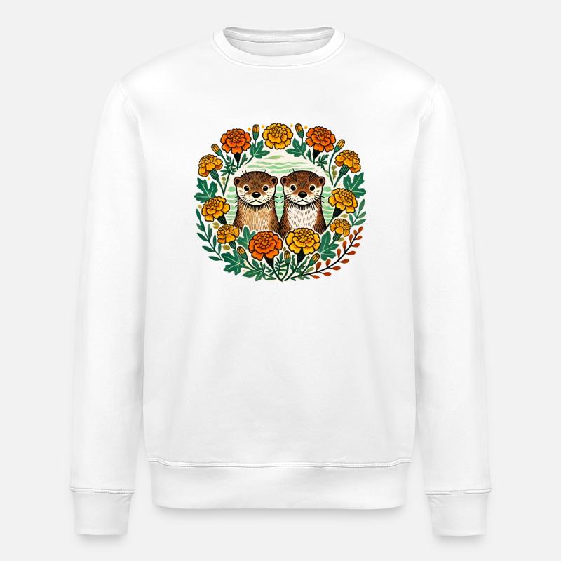 Ringelblumenotter - Stanley/Stella Unisex Bio-Sweatshirt ROLLER - Weiß