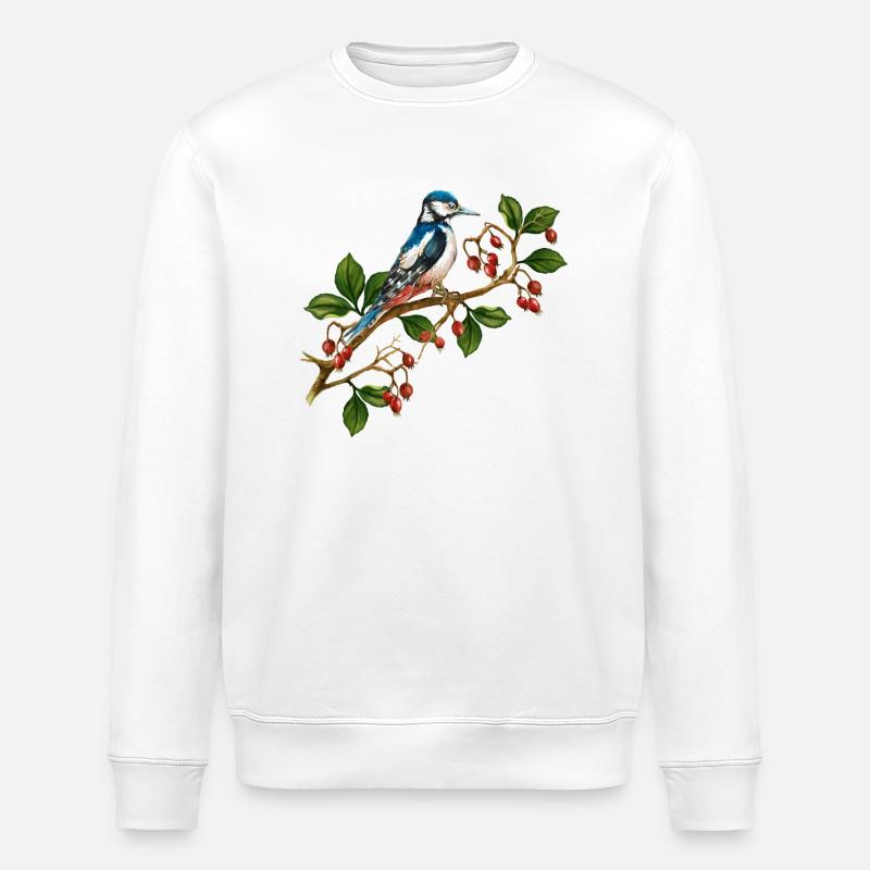 Bunter Vogel - Stanley/Stella Unisex Bio-Sweatshirt ROLLER - Weiß