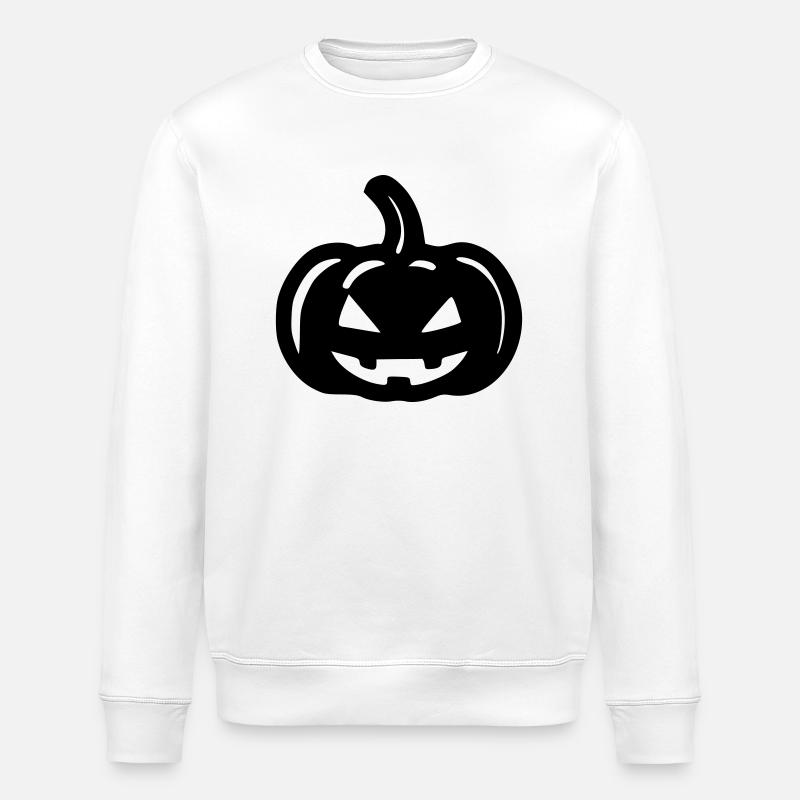 Pumpkin - Stanley/Stella ROLLER Unisex Organic Sweatshirt - white