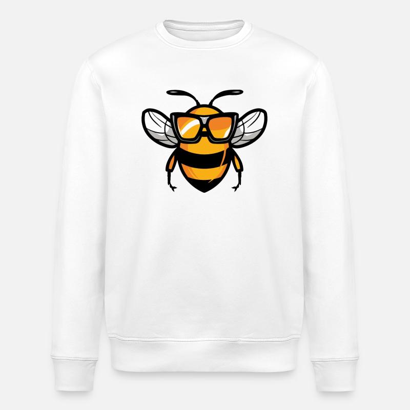 Biene Comic Cool - Stanley/Stella Unisex Bio-Sweatshirt ROLLER - Weiß