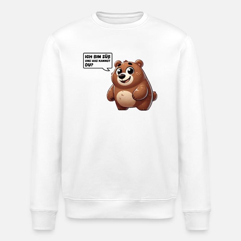 Bear Comic Cute - Stanley/Stella ROLLER Unisex Organic Sweatshirt - white