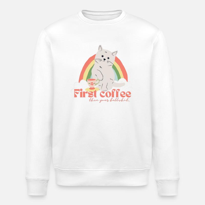 Café Cat 2 - Sweat bio ROLLER Stanley/Stella Unisexe - blanc