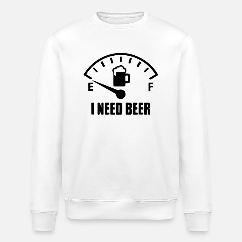 Ich brauche Bier. - Stanley/Stella Unisex Bio-Sweatshirt ROLLER - Weiß