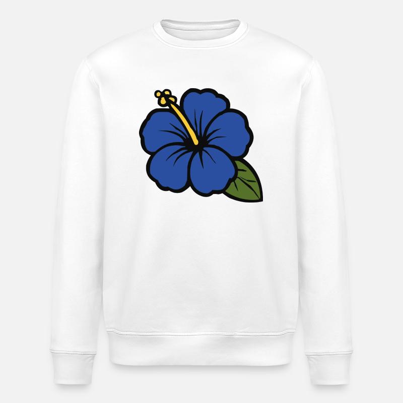Fleur d’hibiscus - Sweat bio ROLLER Stanley/Stella Unisexe - blanc