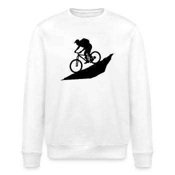 Mountain biking, mountain biking and mountains - Stanley/Stella ROLLER Unisex Organic Sweatshirt - white - Front - Nik (191cm)