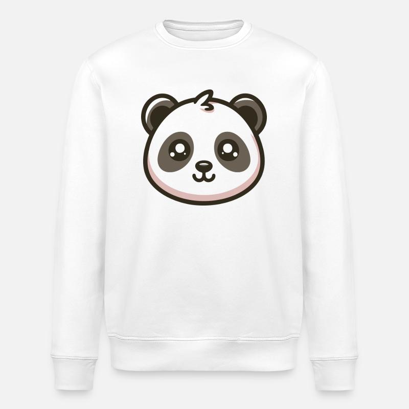 Visage pastel panda - Sweat bio ROLLER Stanley/Stella Unisexe - blanc