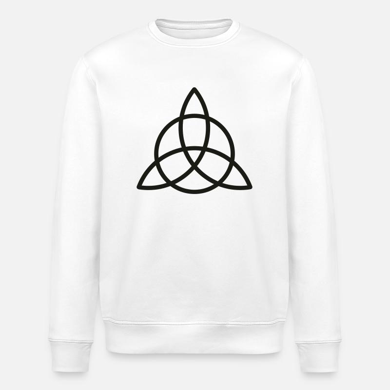 Celtic Triangle Knot - Stanley/Stella ROLLER Unisex Organic Sweatshirt - white