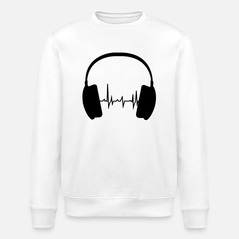 Casque et Beat - Sweat bio ROLLER Stanley/Stella Unisexe - blanc