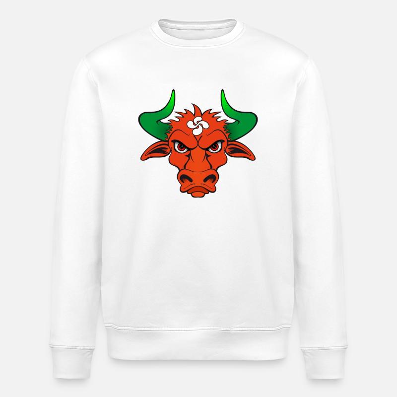 Baskische Stier - Stanley/Stella Unisex Bio-Sweatshirt ROLLER - Weiß