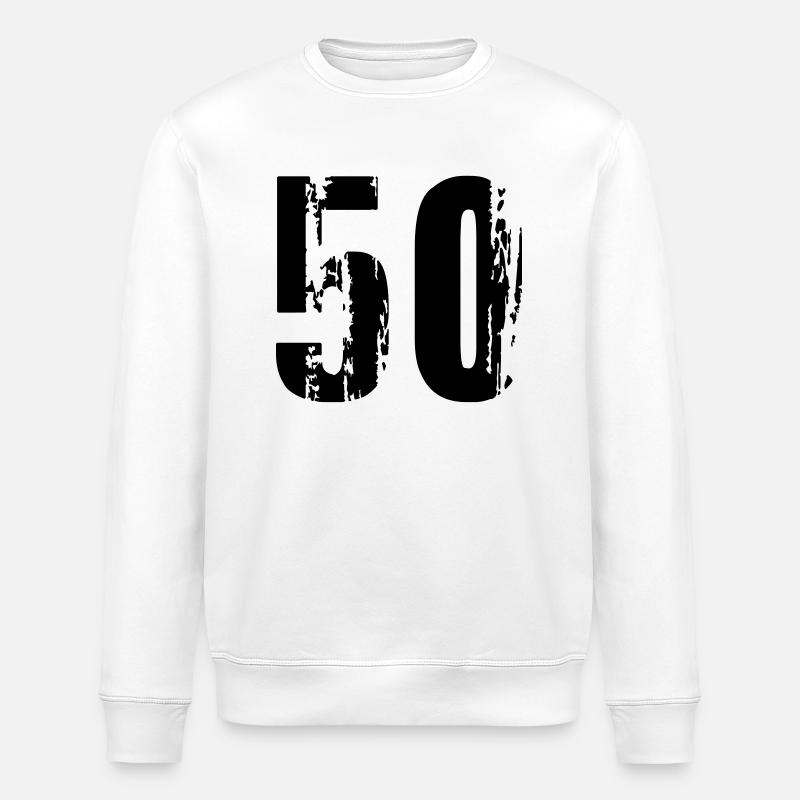 50 - Nummer - Stanley/Stella Unisex Bio-Sweatshirt ROLLER - Weiß