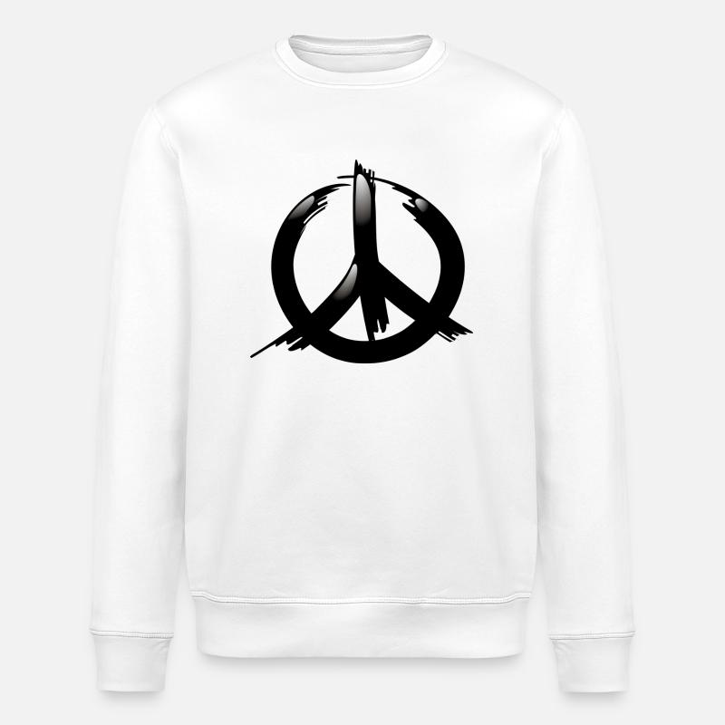 Smiley Peace - Sweat bio ROLLER Stanley/Stella Unisexe - blanc