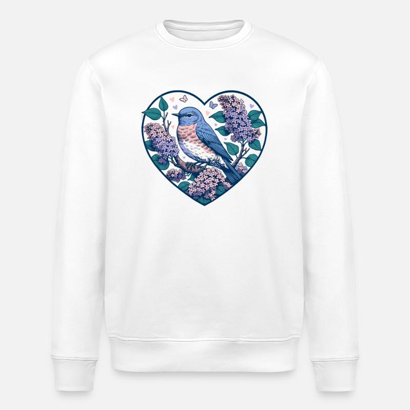 Östlicher Blauvogel - Stanley/Stella Unisex Bio-Sweatshirt ROLLER - Weiß
