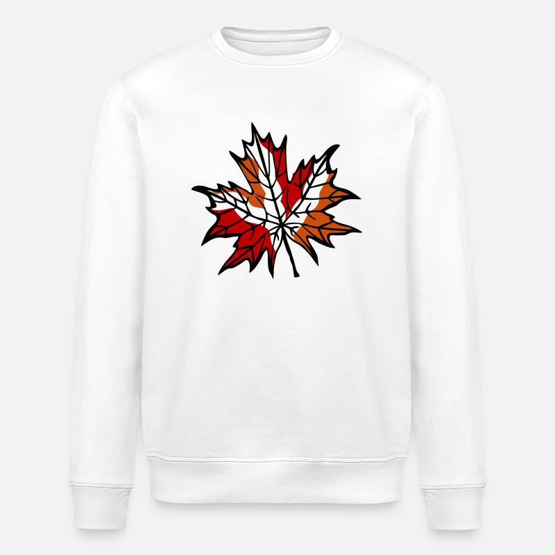 Feuille d’automne 1 - Sweat bio ROLLER Stanley/Stella Unisexe - blanc