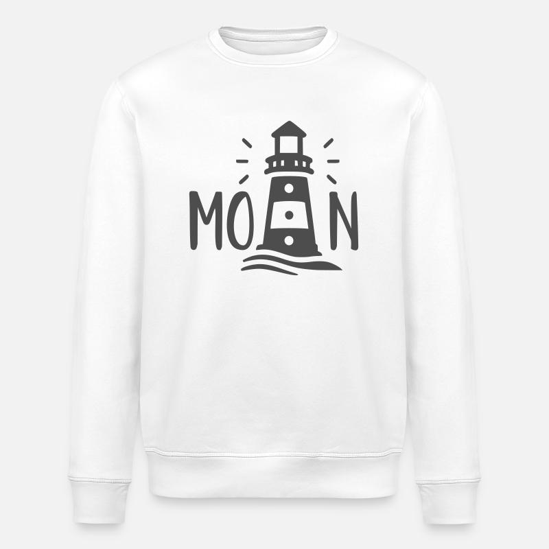 MOIN lettering with lighthouse - Stanley/Stella ROLLER Unisex Organic Sweatshirt - white