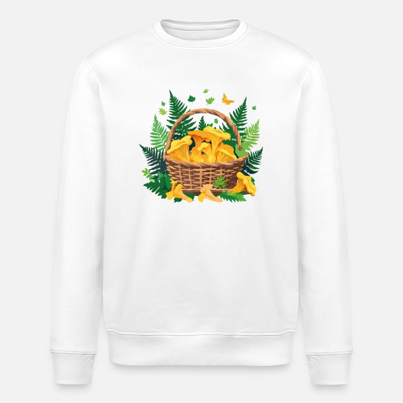Pilzkorb Pfifferlinge - Stanley/Stella Unisex Bio-Sweatshirt ROLLER - Weiß