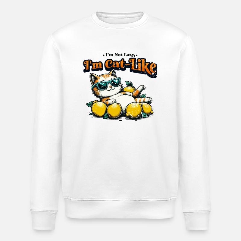Ich bin katzenartig - Stanley/Stella Unisex Bio-Sweatshirt ROLLER - Weiß