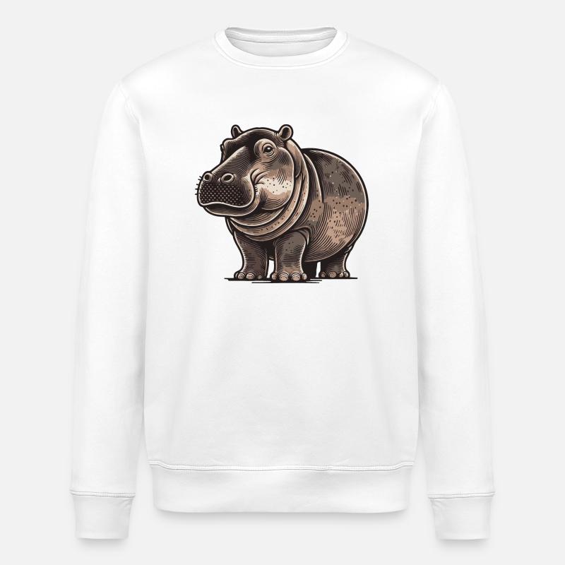 Nilpferd - Stanley/Stella Unisex Bio-Sweatshirt ROLLER - Weiß