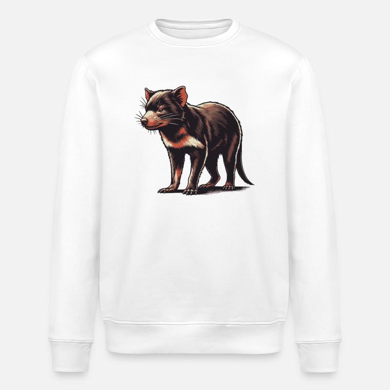 Tasmanian devil - Stanley/Stella ROLLER Unisex Organic Sweatshirt - white