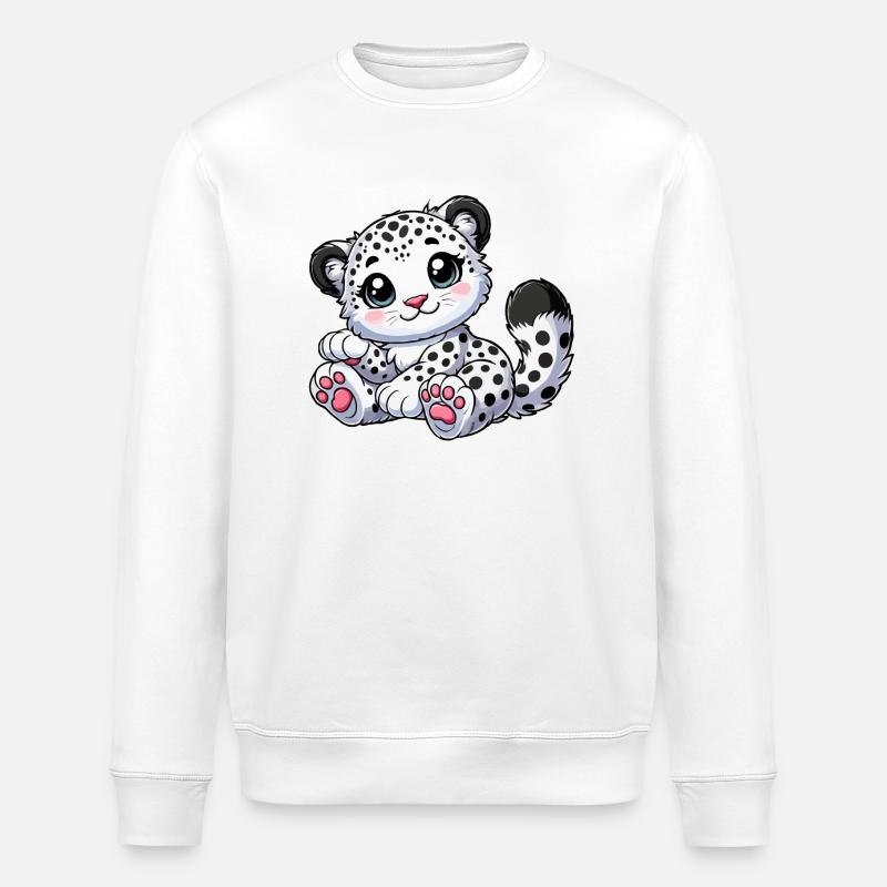 Snow leopard - Stanley/Stella ROLLER Unisex Organic Sweatshirt - white