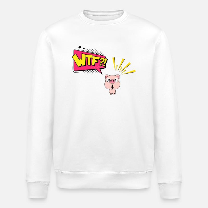 WTF Schweinchen - Stanley/Stella Unisex Bio-Sweatshirt ROLLER - Weiß