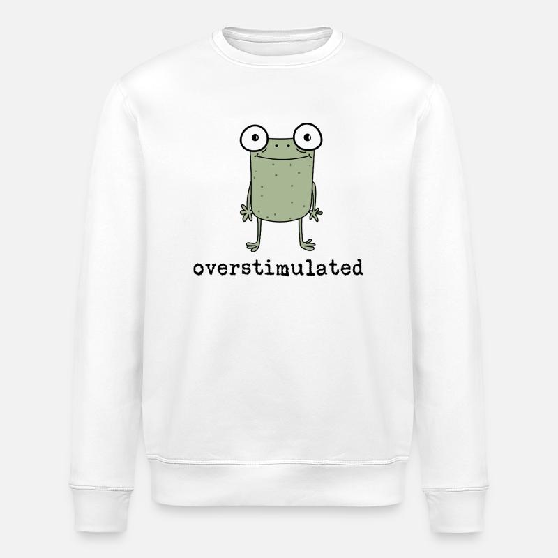 Overstimulated Frog - Gift Idea - Gift - Stanley/Stella ROLLER Unisex Organic Sweatshirt - white
