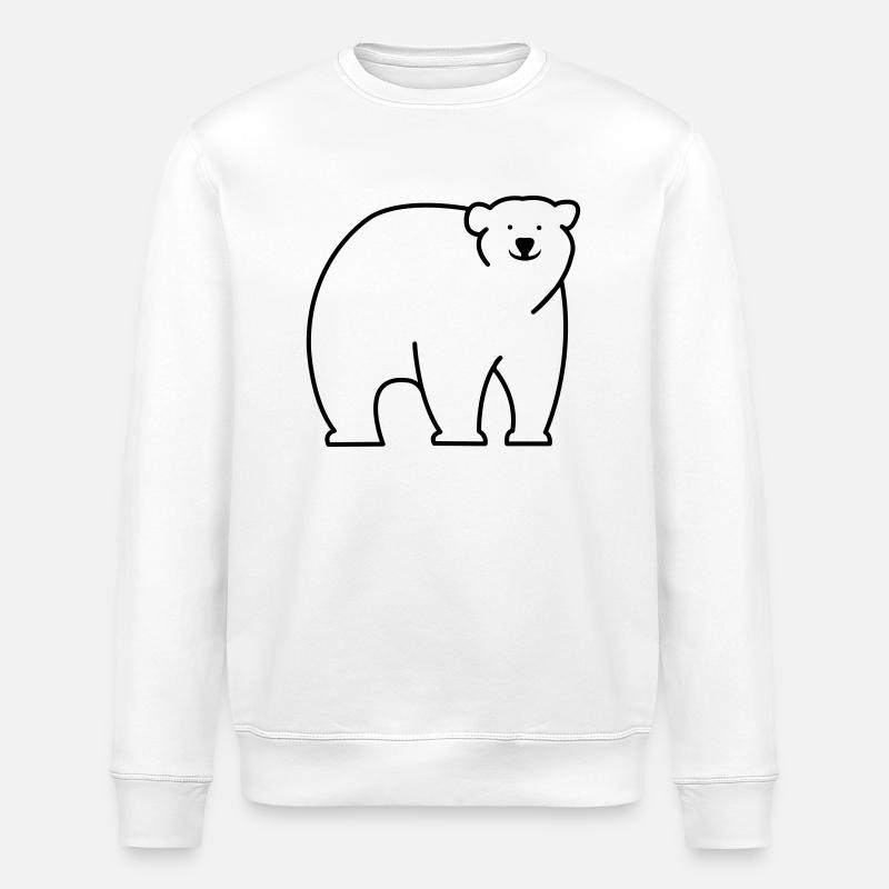 Ours blanc - Sweat bio ROLLER Stanley/Stella Unisexe - blanc
