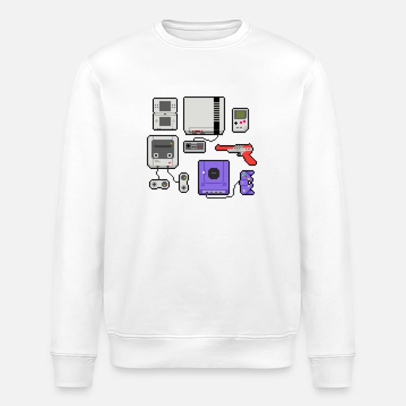 Pixel art console - Stanley/Stella ROLLER Unisex Organic Sweatshirt - white